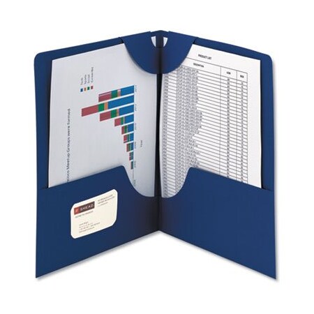 Smead Smead, Lockit Two-Pocket Folder, Textured Paper, 11 X 8 1/2, Dk Blue, 25PK 87982